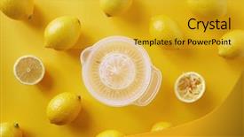  Presentation with lemon - Presentation theme featuring fresh lemons and lemon squeeze background and a gold colored foreground