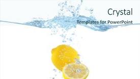  Presentation with fresh water - Amazing slide set having fresh lemons in water backdrop and a sky blue colored foreground