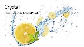  Presentation with fresh water - Beautiful slides featuring fresh lemons with water splash backdrop and a white colored foreground