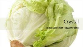  Presentation with lettuce - PPT theme with fresh lettuce isolated background and a yellow colored foreground