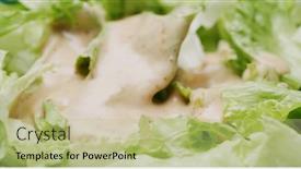  Presentation with lettuce - Theme consisting of fresh-lettuce-salad-with-sesame background and a mint green colored foreground