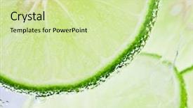  Presentation with fresh water - Presentation with fresh lime and soda water background and a  colored foreground