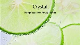  Presentation with fresh water - Beautiful slides featuring fresh lime floating in sparkling backdrop and a soft green colored foreground
