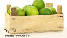  Presentation with lime - PPT theme with food crates - fresh lime fruit background and a blonde colored foreground