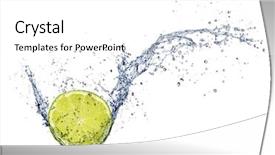  Presentation with fresh water splash green apple isolated white - PPT layouts with white background set of six background and a lemonade colored foreground