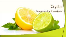  Presentation with lemon lime - Presentation theme enhanced with fresh lime lemon and mint background and a cream colored foreground