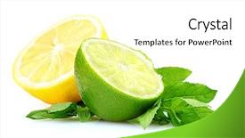  Presentation with lemon lime - Beautiful slides featuring fresh lime lemon and mint backdrop and a white colored foreground