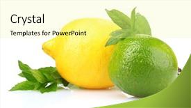  Presentation with lemon lime - Slide deck consisting of fresh lime lemon and mint background and a blonde colored foreground