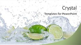  Presentation with pure splash water - Slides having fresh limes with water splashes background and a white colored foreground