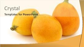  Presentation with fruit - Presentation design enhanced with fresh-loquat-fruit-eriobotrya-japonica background and a blonde colored foreground