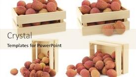  Presentation with box - Audience pleasing PPT theme consisting of fresh-lychees-in-a-wooden backdrop and a lemonade colored foreground
