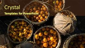  Presentation with mandarin oranges - Presentation consisting of fresh-mandarin-oranges-fruit background and a tawny brown colored foreground