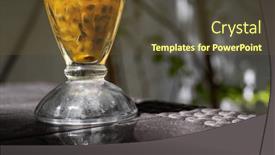  Presentation with mango juice - PPT theme having fresh-mango-juice-in-glass background and a tawny brown colored foreground