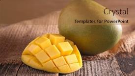  Presentation with mango - Colorful presentation theme enhanced with fresh-mango backdrop and a coral colored foreground