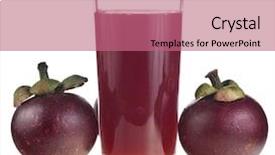  Presentation with mangosteen - Cool new theme with fresh mangosteen fruit and juice backdrop and a coral colored foreground