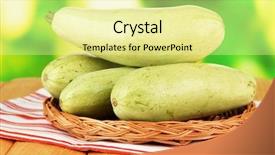  Presentation with wicker - Beautiful slide set featuring fresh-marrows-on-wicker-mat backdrop and a blonde colored foreground