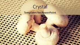  Presentation with kitchen - Presentation theme featuring fresh mashrooms on the kitchen table background and a yellow colored foreground