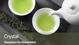  Presentation with matcha green tea - Cool new slide deck with fresh matcha tea backdrop and a tawny brown colored foreground
