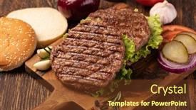  Presentation with fresh meat - Amazing theme having fresh-meat-cutlets-on-wooden backdrop and a tawny brown colored foreground