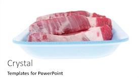  Presentation with fresh meat - Beautiful theme featuring fresh-meat-raw-uncooked-fat backdrop and a white colored foreground
