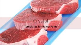  Presentation with fat - Audience pleasing theme consisting of fresh meat raw uncooked fat lamb pork fillet mignon loin on blue tray isolated over white background backdrop and a coral colored foreground