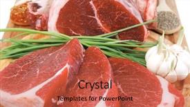  Presentation with pork rib - Theme featuring fresh meat raw uncooked fat lamb pork rib and fillet with green stuff and red chili pepper on wooden plate isolated over white background background and a red colored foreground