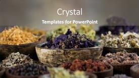  Presentation with herbs on wood - Slide set having fresh-medicinal-herbs-on-wooden background and a gray colored foreground