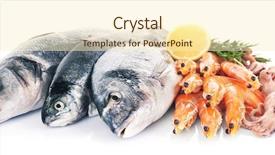  Presentation with cocktail black and white - Presentation theme consisting of fresh mediterranean cocktail of fish background and a cream colored foreground