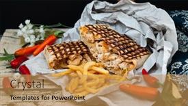  Presentation with mexican food - Cool new slides with fresh-mexican-food backdrop and a yellow colored foreground