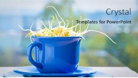  Presentation with growing - Presentation theme with fresh-microgreens-closeup-growing-sprouts background and a light blue colored foreground