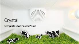  Presentation with cow milk - Theme enhanced with fresh milk cow - freshness concept background and a white colored foreground