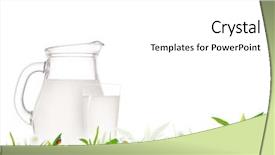 Presentation with cow milk - Cool new presentation theme with fresh milk jug and glass backdrop and a white colored foreground