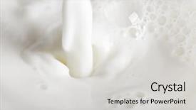  Presentation with milk - Slides consisting of fresh milk poured macro background and a  colored foreground