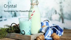  Presentation with decor - PPT theme featuring fresh milk with natural decor background and a  colored foreground