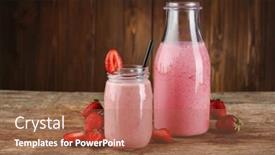  Presentation with milkshake - Colorful slides enhanced with fresh-milkshake-with-strawberry backdrop and a coral colored foreground