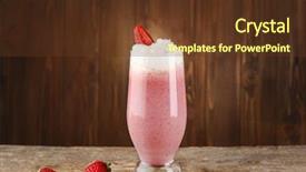  Presentation with milkshake - PPT layouts consisting of fresh milkshake with strawberry background and a tawny brown colored foreground