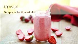  Presentation with milkshake - Slides consisting of fresh milkshake with strawberry background and a cream colored foreground