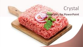  Presentation with fresh meat - Audience pleasing slide deck consisting of fresh-minced-meat-garnished backdrop and a sky blue colored foreground