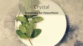 Presentation with mint - Theme having fresh-mint-on-rustic-background background and a soft green colored foreground