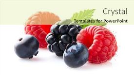  Presentation with berries - Presentation featuring fresh-mix-berries-with-leaves background and a blonde colored foreground