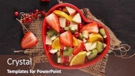  Presentation with fruit banana - Cool new presentation theme with fresh-mixed-fruit-salad backdrop and a tawny brown colored foreground