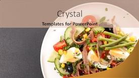  Presentation with fresh fruits salad on white - PPT layouts consisting of fresh-mixed-salad-salade-nicoise background and a lemonade colored foreground