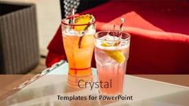  Presentation with pineapple - Colorful slide deck enhanced with fresh-mocktail-with-lemon backdrop and a coral colored foreground