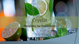  Presentation with cocktail bar - Theme enhanced with fresh-mojito-cocktail background and a seafoam green colored foreground
