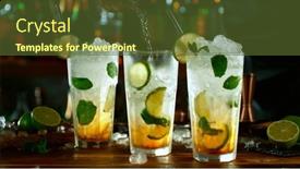  Presentation with bar - PPT theme with fresh-mojito-cocktails background and a tawny brown colored foreground