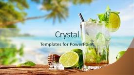  Presentation with blur - Presentation featuring fresh mojito drink placed background and a sky blue colored foreground