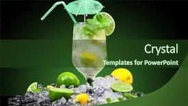  Presentation with fruit drink - Amazing presentation having fresh mojito drink with ice and fruit backdrop and a tawny brown colored foreground