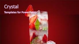  Presentation with fruit drink - Presentation theme having fresh mojito drink with ice and fruit background and a wine colored foreground