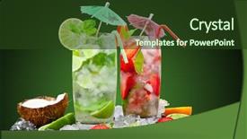  Presentation with fruit drink - Amazing theme having fresh mojito drink with ice and fruit backdrop and a tawny brown colored foreground