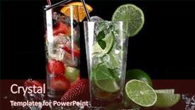  Presentation with cocktail - Amazing presentation theme having fresh mojito drinks over black backdrop and a wine colored foreground